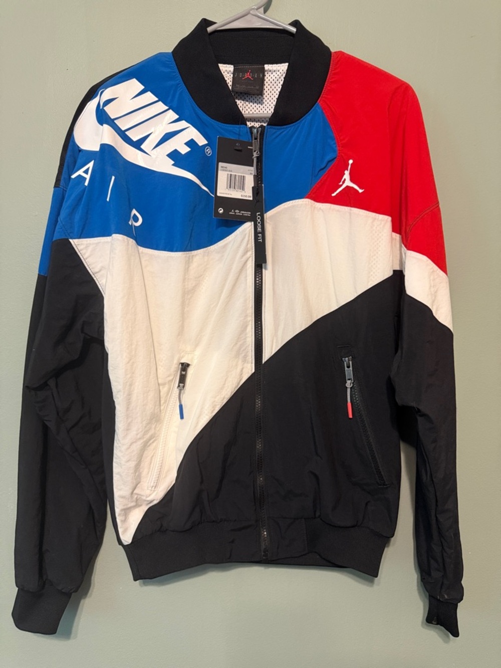 Jordan Colorblock Windbreaker Jacket - Black/White/Blue/Red